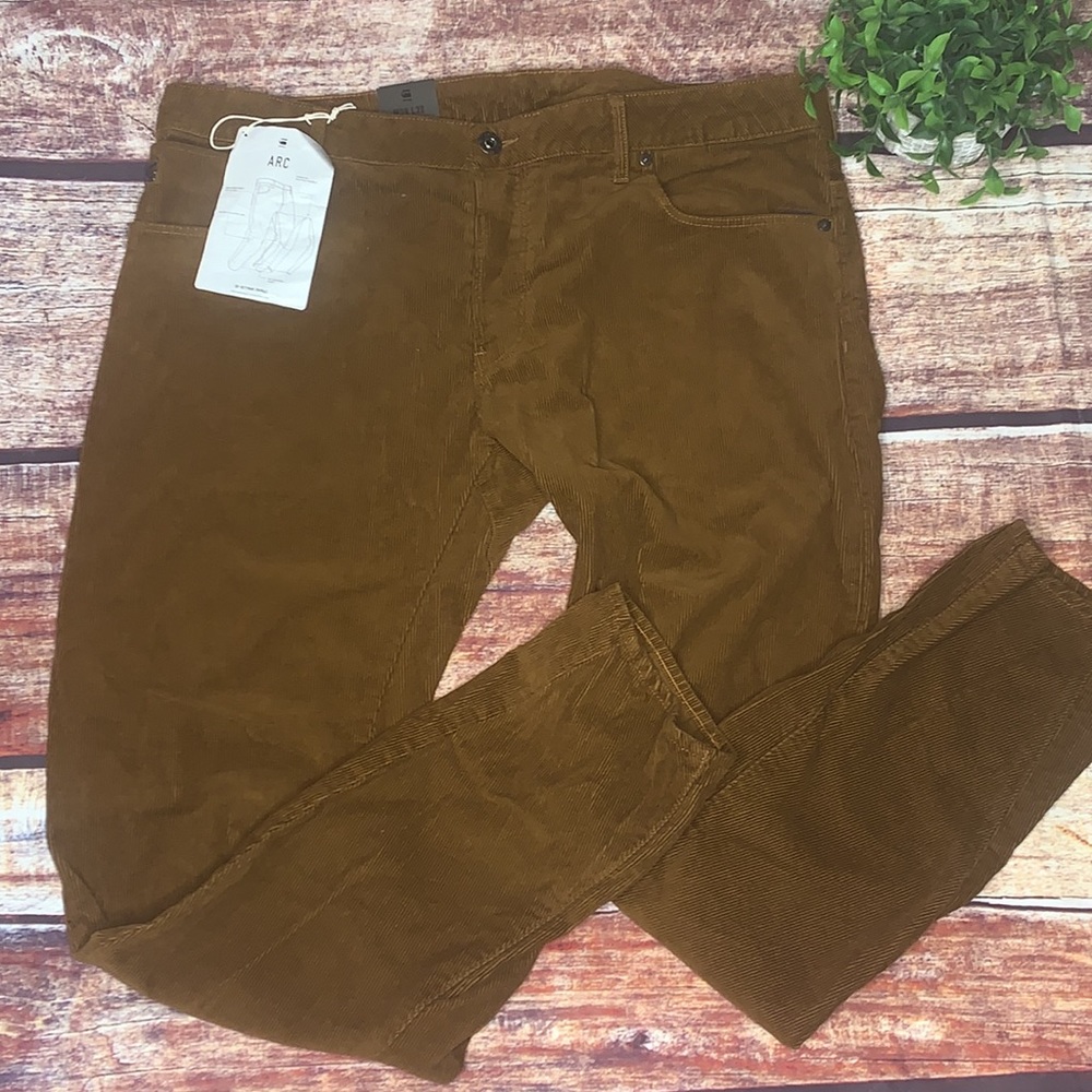 G STAR RAW Roast Brown Corduroy ARC 3D SLIM PANTS 38/32 - Picture 4 of 6